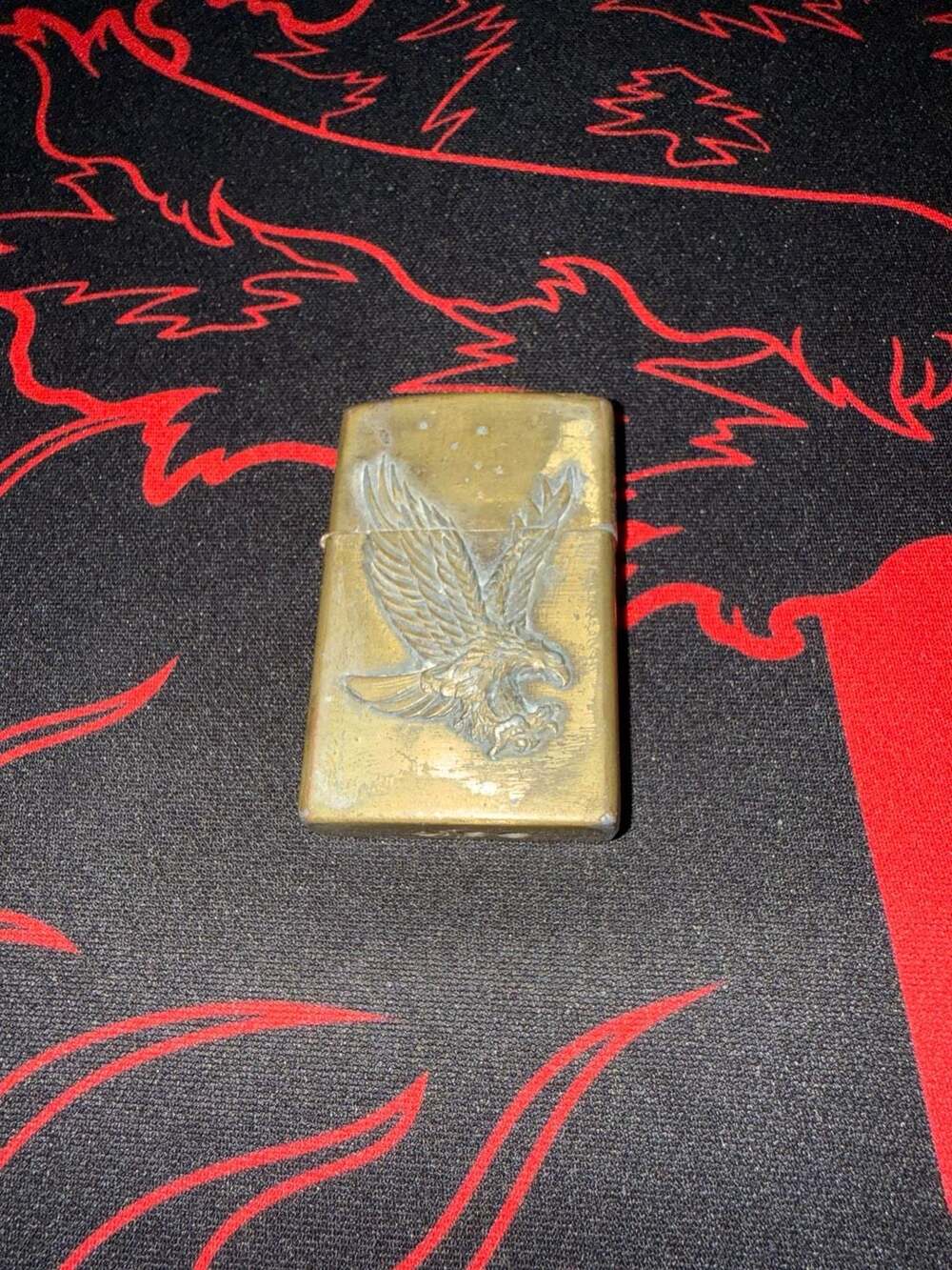 EAGLE "Double Flame" Lighter Silver-tone Metal Refillable Butane Novelty Unteste
